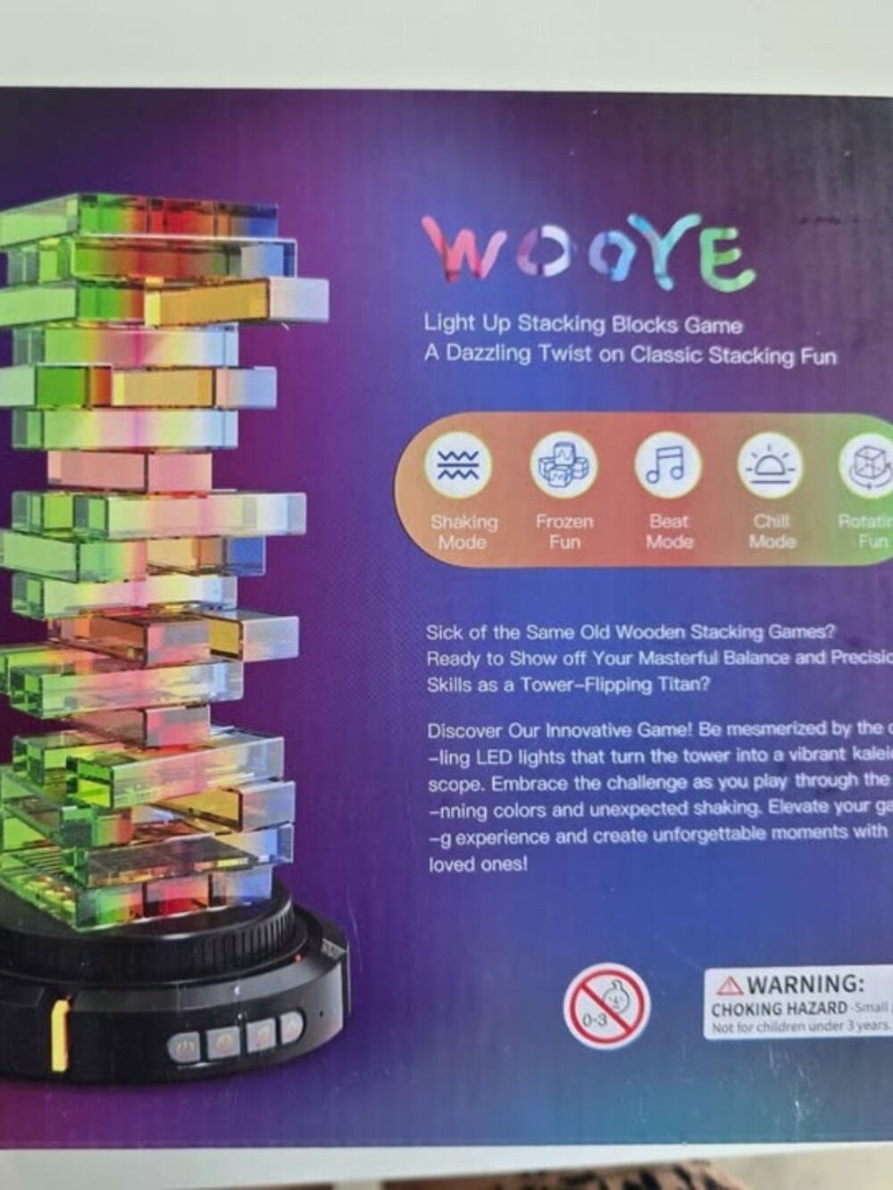 Wooye Light-up Stacking Blocks Game